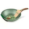 Сковорода-Вок Нева Металл Посуда Eco Way, алюминий, антипригарное покрытие, зеленая, 26 см