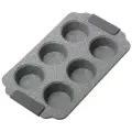 Форма для запекания порционная Kamille KM-6038 (30х18х3 см) из углеродистой стали с 6 отделениями (6038 / серый)
