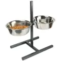 Подставка/стойка с мисками для животных, регулируемая, 2 х 2.6 л