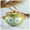 Кунгурская керамика Жаровня Кунгурская керамика, 2 л, с ручками, зелёная