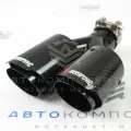 Раздвоенная насадка AKRAPOVIC (открытого типа) на глушитель (правая) 51-89мм (карбон, черная)