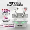 Наушники беспроводные игровые с микрофоном Bluetooth TWS, с сенсорным управлением спортивные белый.