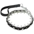 Ошейник строгий проволочный с ручкой сварная цепь 3 мм с кожей Зооник (1 шт)