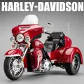 Трехколесный велосипед Harley-Davidson изготовлен из легированного металла в соотношении 1:12, HD2021 красный металлик