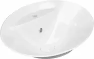 Накладная раковина Laparet Bianca 65 фарфоровая, со сливом-переливом, раковина для ванной, 65, 3 см, овальная, белая