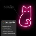 ART Studio Неоновая вывеска Кот 30х18 см для декора дома и уютной атмосферы на подложке из акрила