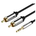 Кабель Vention Кабель VENTION аудио Jack 3.5 mm M/2RCA M, чёрный, длина 2 м, черный