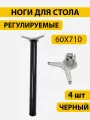Ножки для стола (опора мебельная) d60*h710 мм, чёрная (4 шт. в комплекте)