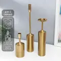 Металлический подсвечник на 1 свечу Индастриал , набор 3 шт, золото, 20 7 7 см; 29 7 7 см; 41 6 6 см