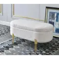 Банкетка Lamb, 100x40х45 см, с местом для хранения, белая, букле, с выбором оттенка