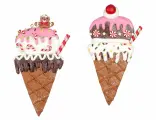 Набор ёлочных украшений мороженое 'сладкий дуэт', полимерная глина, 15 см, 2 шт, Goodwill KL60309-набор