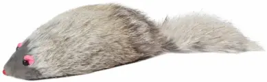 Игрушка для кошек Мышь серая с пищалкой, 90-100мм (пакет 24шт.)