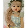 Кукла reborn Силиконовая 55 см блондинка с длинными волосами в платье