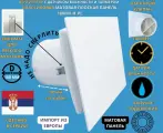 Вентилятор с таймером и датчиком влажности, D100мм, с матовой белой плоской пластиковой панелью, с обратным клапаном и креплением без сверления EXTRA100MX-H+PL-PVC WHITE, Сербия