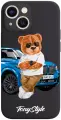Черный силиконовый чехол для iPhone 13 Mini Tony Style с машиной