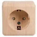 Розетка одноместная наружная / накладная с заземлением со шторками Schneider Electric Этюд, сосна