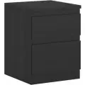 Тумба прикроватная ГУД ЛАКК Кастор, 2 ящика, 39.6 х 37.3 х 49.2 см, черно-коричневая, дуб венге