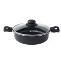 Жаровня Scovo Consul, 26 см, а/п покрытие, штампованный алюминий, бакелитовая ручка, стеклянная крышка, черный