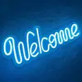 Неоновая вывеска PJ Neon Welcome голубой, декоративный светильник, 220в