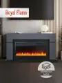 Камин электрический напольный Royal Flame LINDOS 42 серый графит с очагом Vision 42 LED, с кристаллами, звуком и эффектом реального пламени