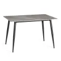 Стол обеденный кухонный TetChair Austen/Остин, 120x80x75 см, керамика глянцевая, металл, серый/чёрный