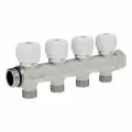 Коллектор распределительный шаровой VALOGIN с вентильной регулировкой, 3/4 - 4 выхода х 1/2, VG-901403