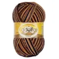 Пряжа ADELIA JAKE 75% шерсть, 25% нейлон 100 г 400 м №26 т. синий-песочный-св. коричневый-коричневый