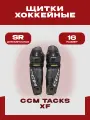 Щитки хоккейные CCM Tacks S24 XF SR, размер 16, черные, взрослые
