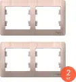 Рамка электроустановочная Systeme Electric / Систем Электрик Glossa, GSL001502, сосна, 2 поста / для розеток и выключателей (комплект из 2 шт)