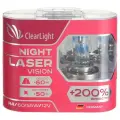 Лампа H4 12V 60/55W P43t (ClearLight) Night Laser Vision +200% Light (комплект 2 шт.)