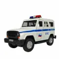 Металлическая машинка инерционная 1:24 Полиция ППС 21 см, свет, звук / Белый подарок на 23 февраля