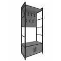 Стеллаж с крючками Микс для прихожей 80 см, Вулканический серый