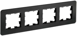 Рамка IEK Brite 4-местная РУ-4-2-Бр стекло черная RE