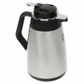 Термос-кувшин Домашняя Мода Сегежа, нержавеющая сталь, узкое горло, 15х15х27 см, с ручкой и крышкой, стеклянная колба, 1 л