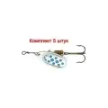 Блесна вращающаяся Mepps COMET PTS, 5, SILVER/Blue dots, комплект из 5 штук