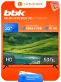 Телевизор LED HD 32 BBK 32LEM-1075/TS2C (B), 81см, DVB-T2/C, безрамочный, черный
