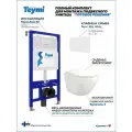 Инсталляция с унитазом комплект 5 в 1 Teymi унитаз подвесной безободковый Lina S кнопка белая F00410