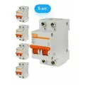 Автоматический выключатель TDM ВА47-63 2P 32А характеристика C (комплект из 5 шт)