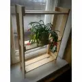 Стеллаж деревянный на подоконник, для цветов и комнатных растений, 81,5x53x18 см (сосна)