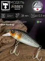Воблер минноу на щуку/на головля/на судака/на окуня/на форель JACKALL Abbey Minnow 38SF цв. uv mat silver & black
