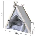 Домик палатка ВигВам для кошек и собак мелких и средних пород светло-серый