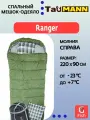 Спальный мешок-одеяло с капюшоном TauMANN Ranger #R (молния справа), Подушка и компрессионный мешок в комплекте