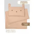 Комплект детского постельного белья Мишка, бежевый сатин, подушка 30*50см и одеяло 100*70см
