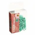 Скрепки канцелярские 28 мм, 100 шт, ErichKrause Pastel Bloom, с виниловым покрытием, мятные