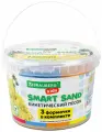 Песок для лепки кинетический BRAUBERG KIDS, песочный, 1500 г, 3 формочки, ведерко, комплект из 4 шт, 665096