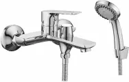 Смеситель для ванны с душем Rossinka RS27 RS27-30 однорычажный, настенный, латунный, хром, вертикальный, китайский