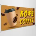 Баннер, рекламная вывеска Кофе с собой / 1.5x0.75 м.