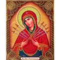 Алмазная мозаика на подрамнике(алмазная вышивка), икона Икона Семистрельная, 27х33 см