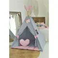Вигвам детский от вигвамамама/Палатка детская игровая / Домик для детей/ с ковриком и подушкой Сердце/система антискладывания .