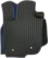 Коврик ЕВА водительский для Toyota RAV4 III (ХА30) 2005-2016 / Тойота Рав 4 3 поколение / Черные соты / Темно-серый кант